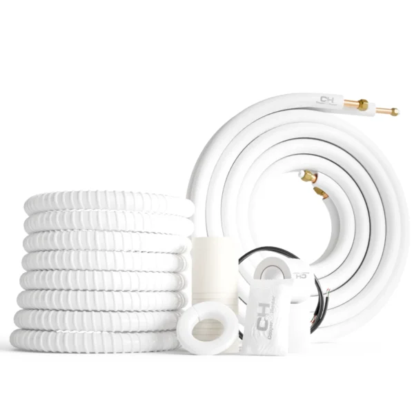 3/8″-3/4″ Mini Split Installation Kit Insulated Pre-Flared 25ft/50ft with Connection Wires