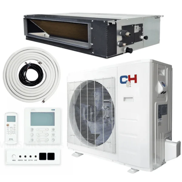 36,000 BTU 230V 16.5 SEER Concealed Duct Mini Split AC System & Heat Pump, Light Commercial Series 3 TON Air Conditioner Heat Pump + Optional Installation Kit