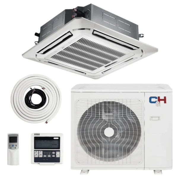 36,000 BTU 230V Ceiling Cassette Light Commercial Ductless Mini Split Air Conditioner Heat Pump 16 SEER 3 TON + Installation Kit Option