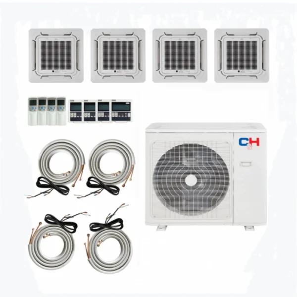 36,000 BTU 4 Zone 12k+12k+12k+12k Ceiling Cassette Ductless Mini Split with Installation Kits, Sophia Series 22.5 SEER 3 Ton Quad Zone Multi Zone Air Conditioner System