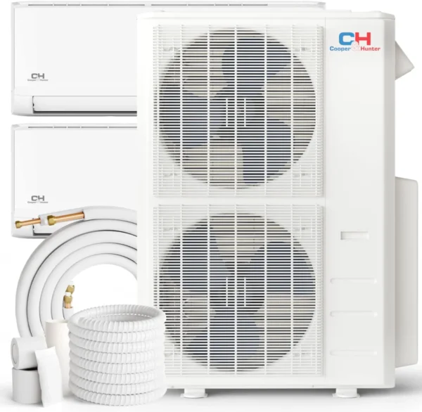 48,000 BTU 2 Zone 24k+24k Wall Mounts Olivia Series with 25ft Installation Kits, 23.4 SEER 4 TON Dual Zone Ductless Multi Mini Split Air Conditioners Wi-Fi Adapter Included