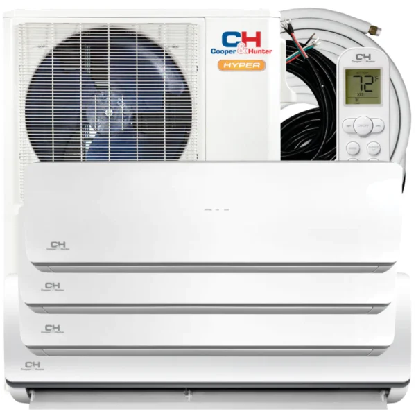 48,000 BTU 4 Zone 12k+12k+12k+24k Ductless Mini Split with Installation Kits, Hyper Heat 21.5 SEER 4 Ton Quad Zone Air Conditioner Four Zone System Wifi Ready