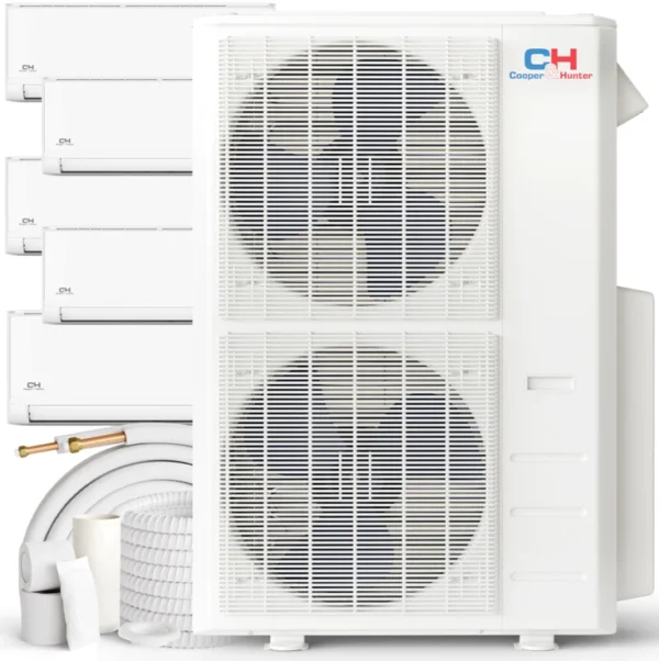 5 Zone 6k+6k+9k+12k+18k Wall Mount OLIVIA Series Ductless Mini Split A/C and Heat Pump with 25ft Installation Kits – Wifi Ready*