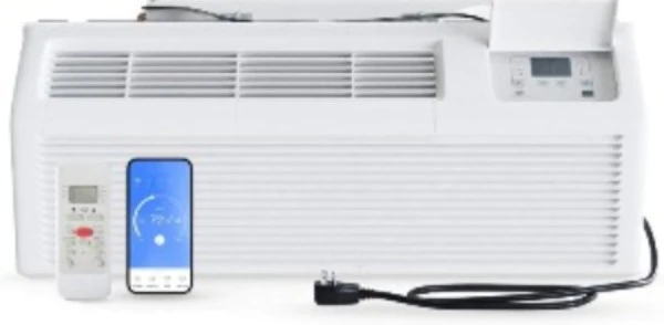 Cooper&Hunter 15,000 BTU PTAC Packaged Terminal Air Conditioner with Heat Pump and 3.5 kW Electric Heater Including Wireless Smart Kit, Remote Controller, and a Power Cord