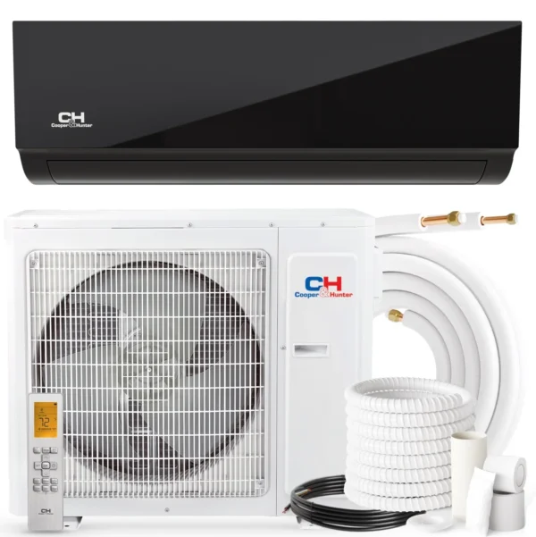Cooper&Hunter, Olivia Series Midnight Edition, 6,000 BTU, 230V 23.5 SEER Ductless Mini Split AC/Heater with Installation kit Wi-Fi Adapter Included